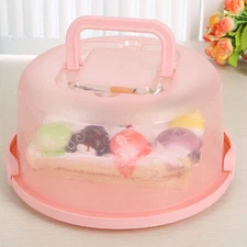 Cake Box Cake Storage Carrier Container With Handle Lid Food Dessert Organizer