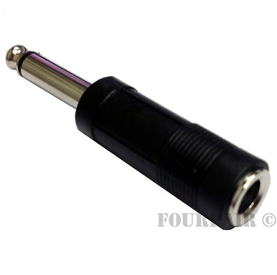 1/4'' Stereo Female Jack to 1/4'' 6.35mm Mono Male Plug Audio Converter Adapter