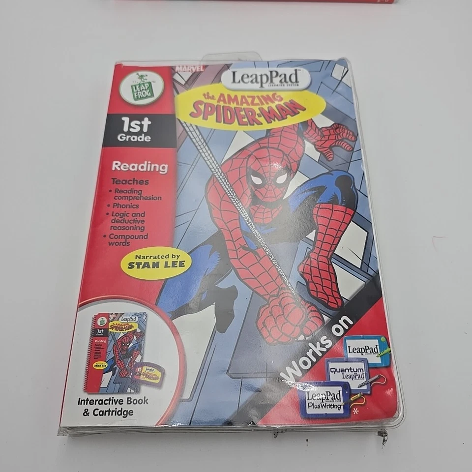Lot 3 LeapFrog LeapPad Marvel The Amazing Spider-Man, Shrek, Monster Grades 1 2 - Image 2 of 4