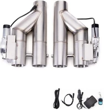 2.5 inch Double Electric Exhaust Valve Y Pipe Single flap Valve Kit
