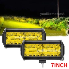 2x 7Inch 40000ML LED Work Light Bar Flood Spot Pod Offroad Fog Driving ATV Truck