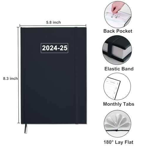 2024-2025 Appointment Book & Planner - Daily Hourly Planner from July Black - Bild 2 von 7