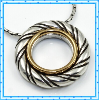 Brighton Inner Circle Two-Tone Reversible Crystal Pendant Necklace NWT $43