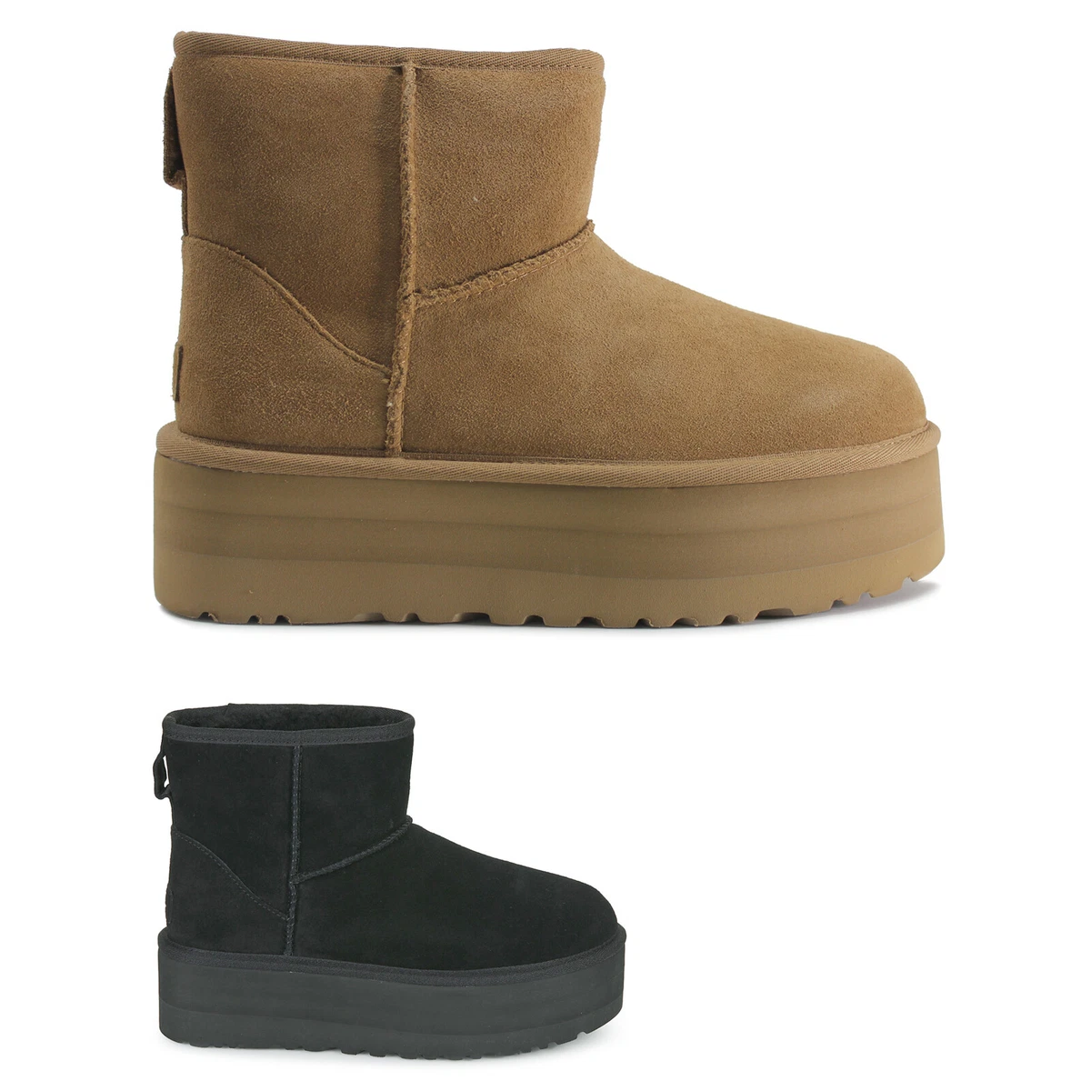 Ugg Womens Boots Classic Mini Platform Casual Slip On Suede eBay