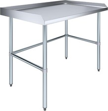 Heavy Duty NSF Stainless Steel Work Table 48"x30" w/ Backsplash  Open Base