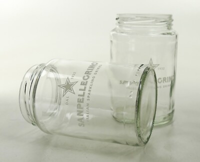 2 x San Pellegrino Jar Screw Top Jar No Lid Soda Sparkling Water Jars 9586