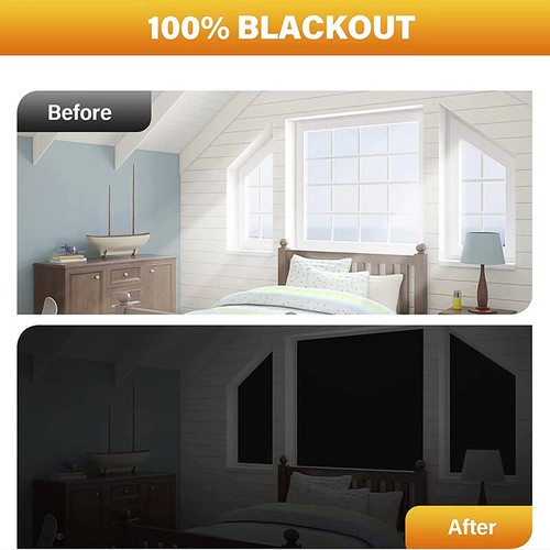 Portable Blackout Blind Window Thermal Insulated Curtains Stick On UV Proof 1M - Photo 13/23