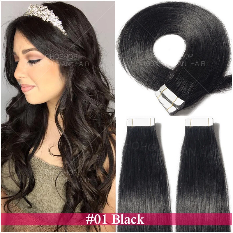 Russisch Tape In / On 100% Echthaar Remy Hair Extensions Haarverlängerung Tresse