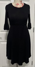 HONEY VANILLA Size 9/10 Black Dress Ruffle Sleeve Elastic Waist Comfy Girls