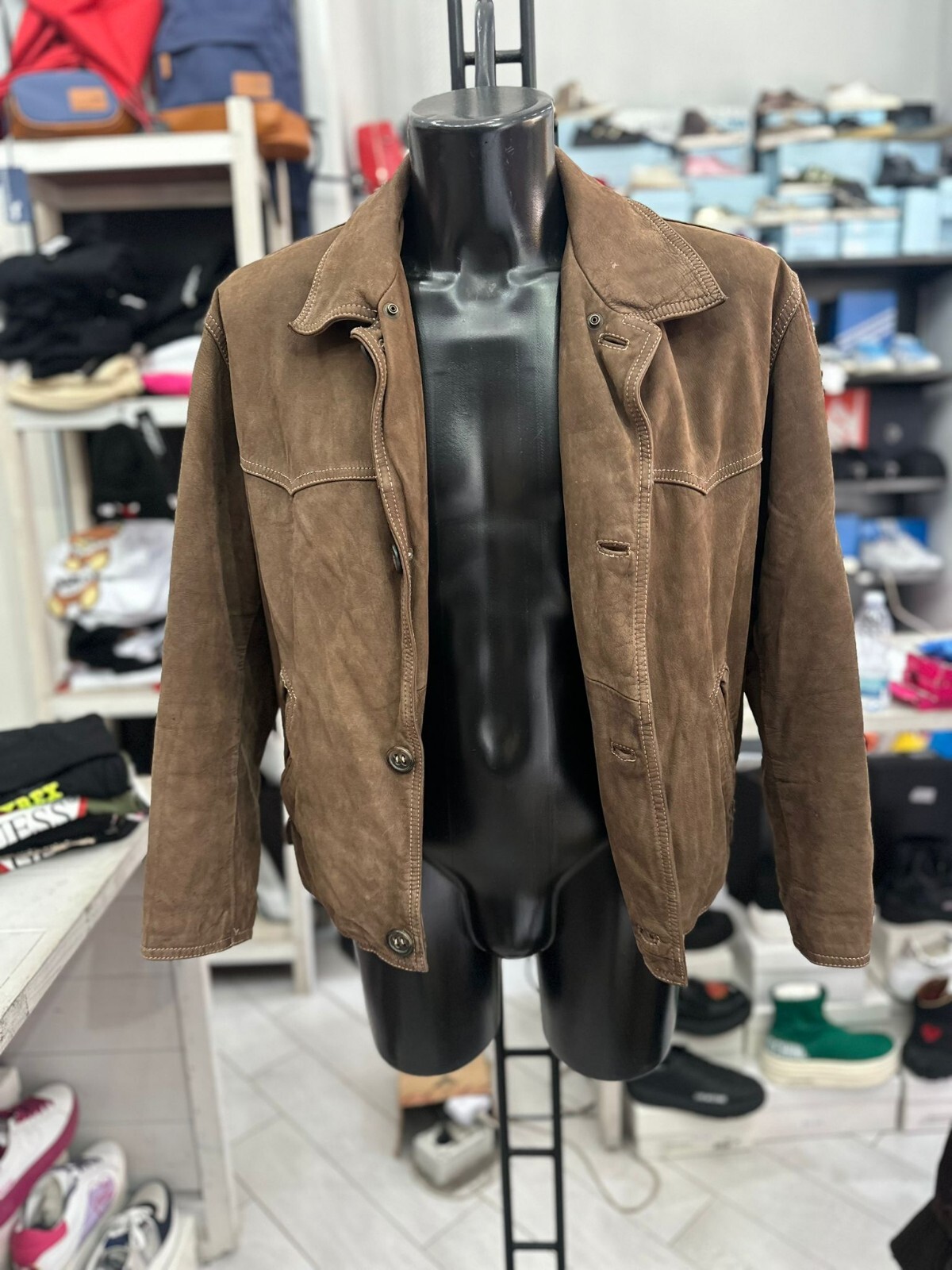 Pirbos Leather Jacket Used Men Size 50 Brown LLV423