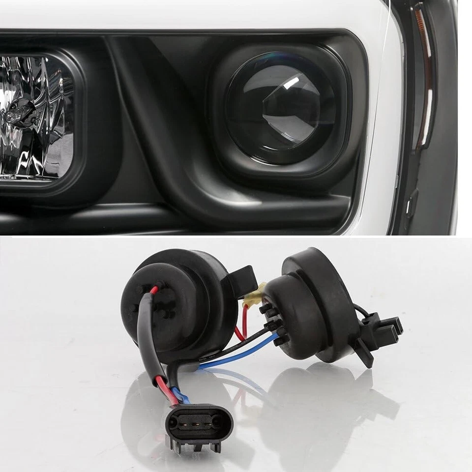 LED 条投影仪黑色前灯灯适用于 2006 - 2009 道奇 Ram 1500/2500/3500 — 第 4/4 张图片
