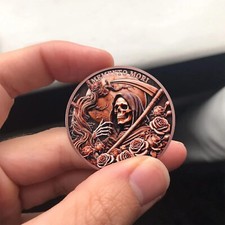 Grim Reaper Skull Memento Mori Coin Stoic Challenge Coin Stoicism Gifts For Men