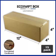 15 12x4x4 "EcoSwift" Brand Cardboard Box Packing Mailing Shipping Corrugated