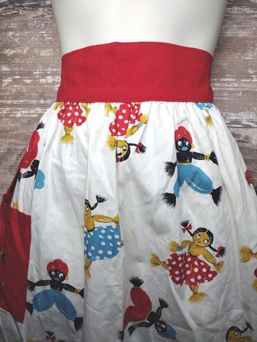 Vintage Half Apron Afro Caribbean Boy Girl Print 1950 Handmade Pocket MCM COOL!! - Picture 2 of 6