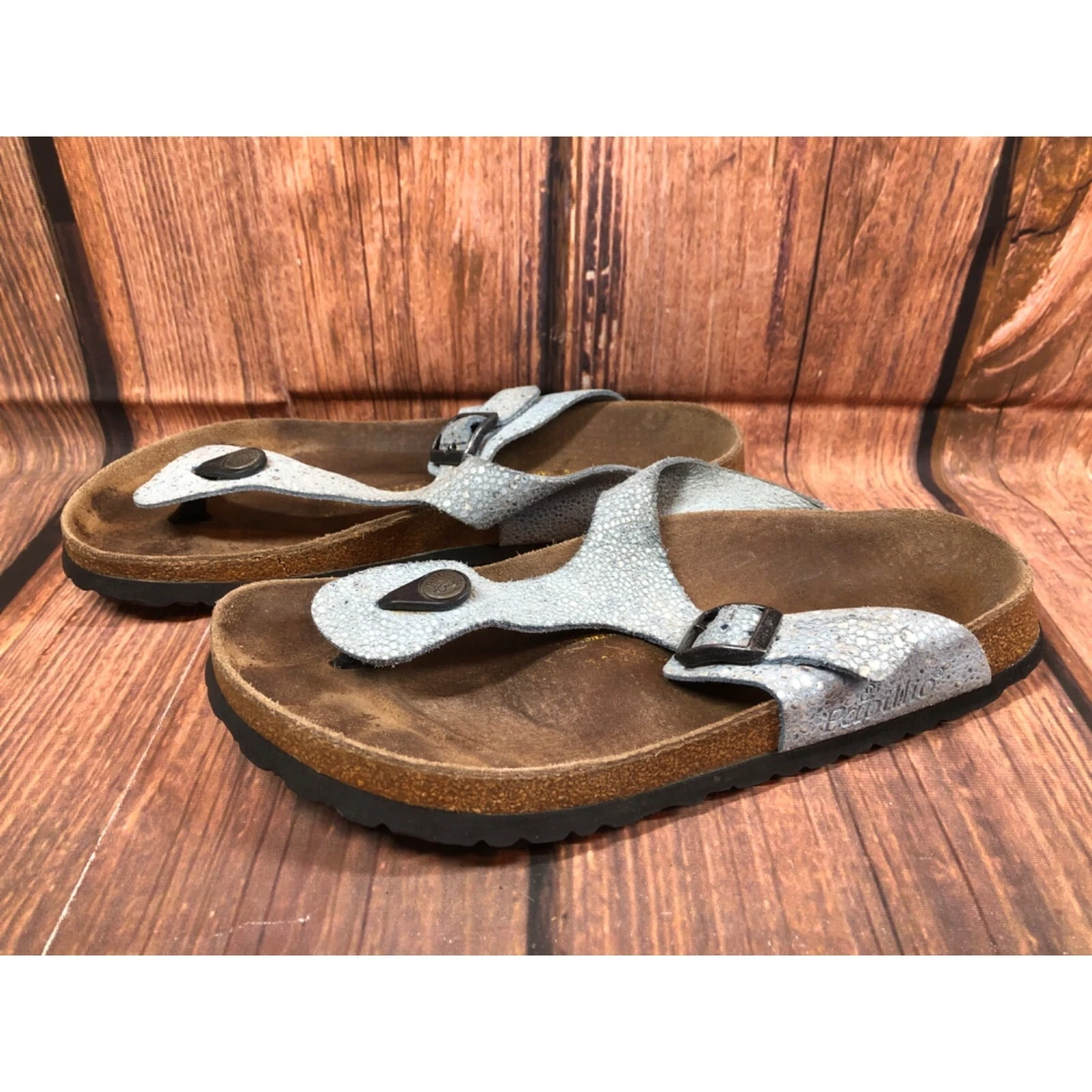 Blue gizeh shop birkenstock