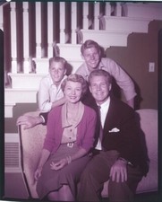 Ozzie Nelson with Harriet sons Ricky David 1950's Portrait Original Transparency