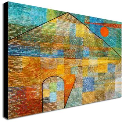 Ad Parnassum - Abstrakt von Paul Klee - Gerahmter Wandbilddruck auf Leinwand 