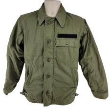 US Military Field Deck A-2 Jacket Cold Weather Permeable Sz S So-Sew USS Tripoli