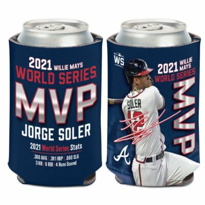 Atlanta Braves 2021 World Series Champions 12x30 Jorge Soler MVP 12 oz DS Koozie