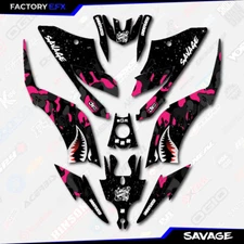Black & Pink Savage Camo Racing Graphics kit fits Yamaha Raptor 125 250 11-25 