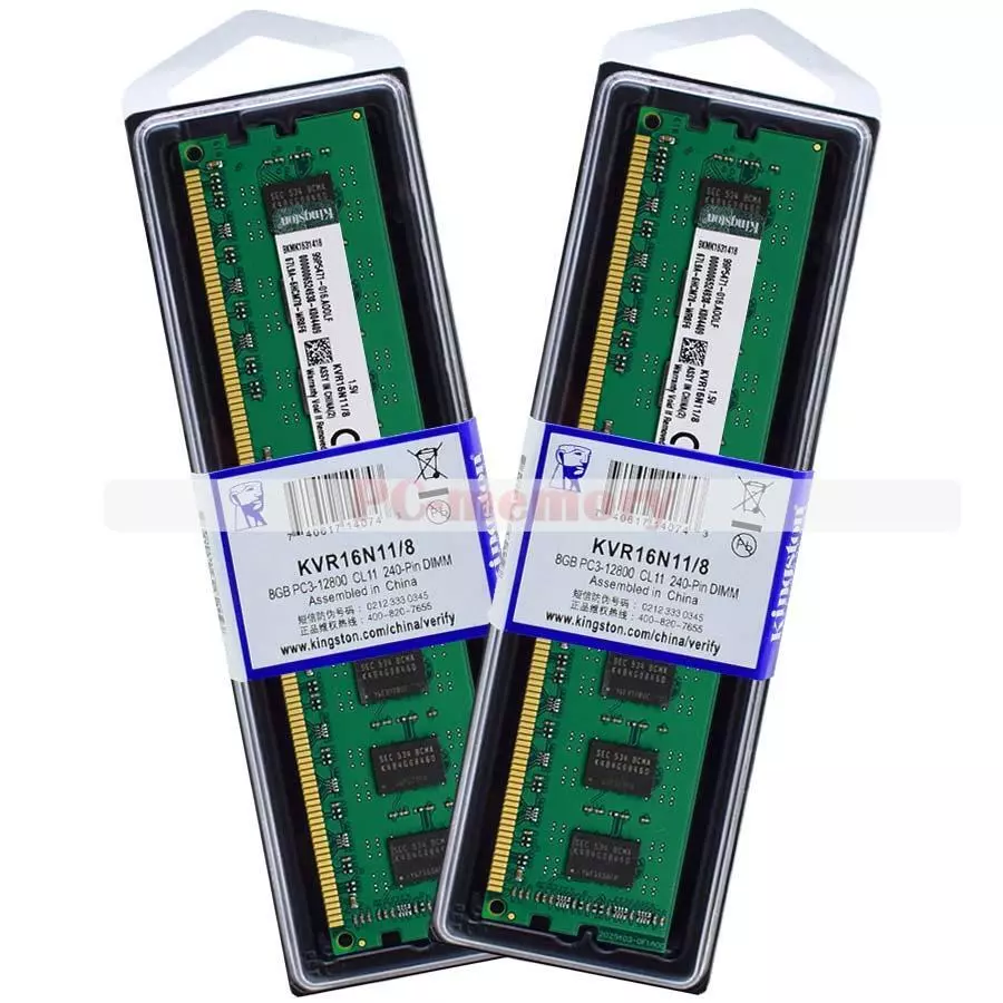 Kingston 16GB 2x8 GB Ram DDR3-1600 PC3-12800 Desktop Non-ECC Memory 240PIN |