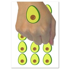 Avocado Symbol Temporary Tattoo Water Resistant Fake Body Art Set