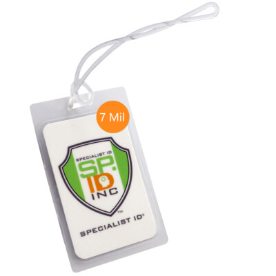 25 Pack - 10 Mil Laminating Luggage Tag Slot Pouch w/ 6'' Loop -  2-1/2 x 4-1/4''