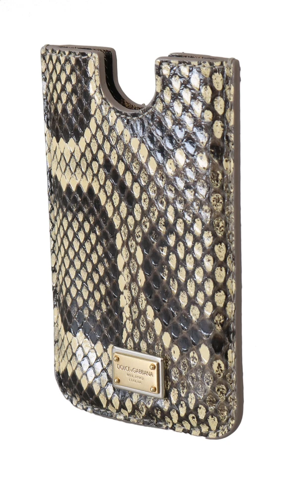 DOLCE & GABBANA Phone Case Cover Brown Leather Snakeskin Sock Universal RRP $250 - Image 2 of 4