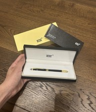 Montblanc Meisterstuck Classique Gold/Black Ballpoint Pen Brand New + Box Papers