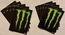 10 BRAND NEW 5 x 4 MONSTER ENERGY STICKERS / DECALS - GREEN M CLAW DESIGN