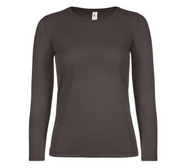 DAMEN-T-SHIRT LANGARM Rundhals E150 XS S M L XL XXL 3XL NEU B&C BCTW06T