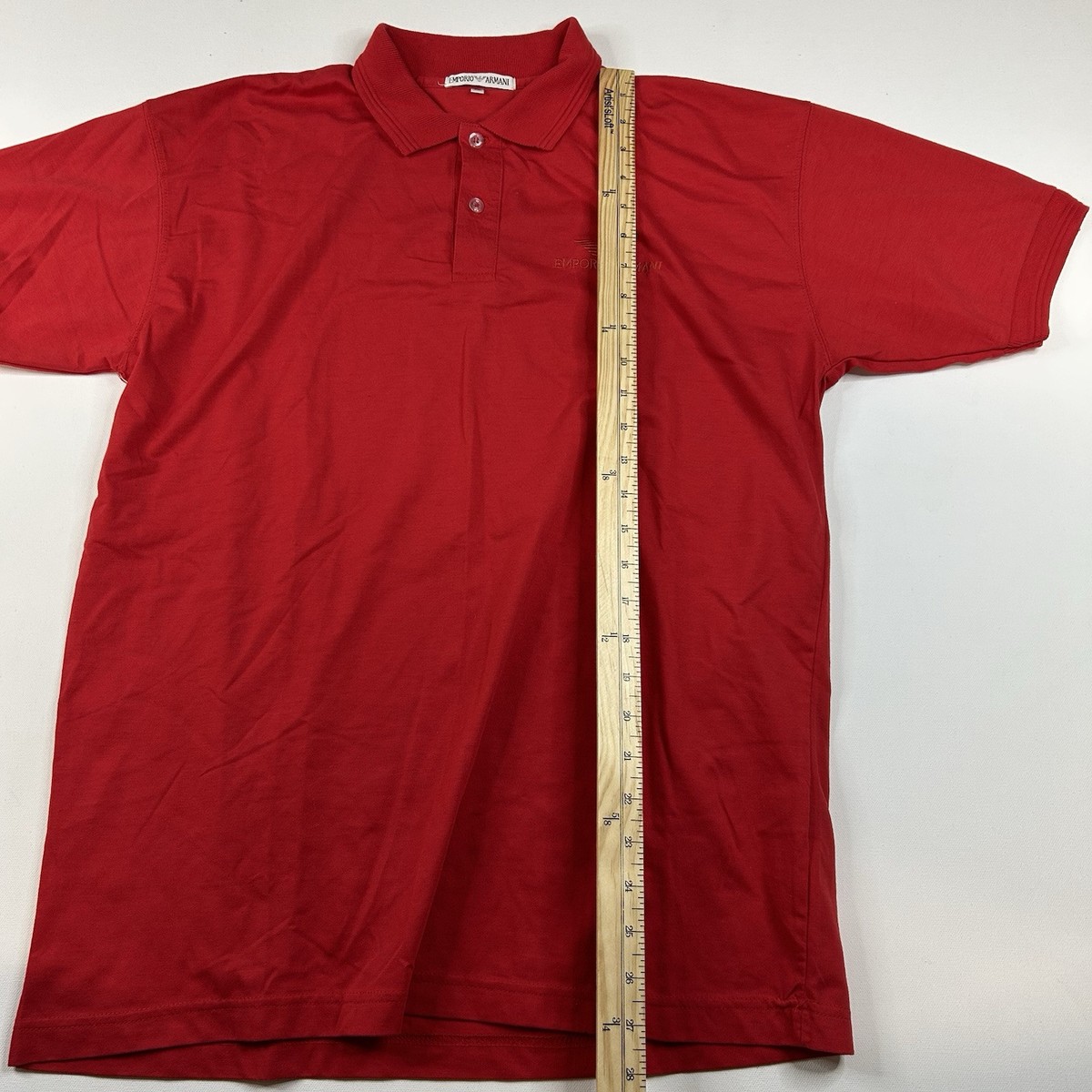 つむじん 美品90sエンポリオアルマーニ ヴィンテージ Vintage 90s NEW Emporio Armani Polo Shirt Mens XL Red Short