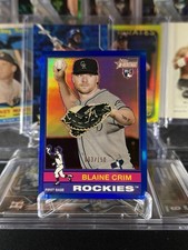 2025 Topps Heritage High Number #662 Blaine Crim RC Blue Refractor /150 SP