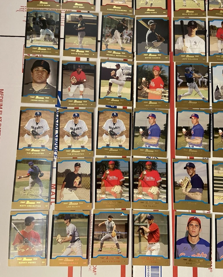 Lote de 87 tarjetas paralelas de béisbol Bowman Gold 2004 - duplicadas - todas las mangas Foto 4 de 4