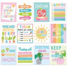 12PCS Motivational Posters for Classroom Growth Mindset Educational Wall Art ...
