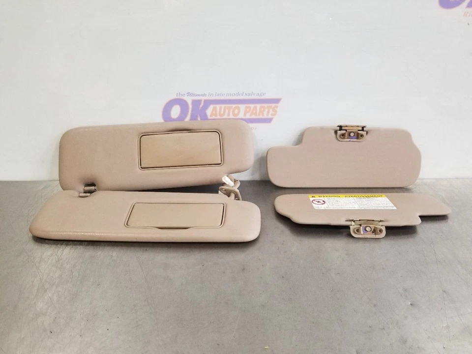 99 1999 LEXUS LX470 LF40 SUN VISOR SET BEGIE LEFT DRIVER AND RIGHT PASSENGER - Image 2 of 4