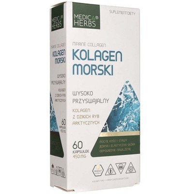 Medica Herbs Meereskollagen Marine Collagen 450 mg 60 Kapseln Hydrolysat Peptide