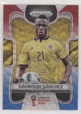 2018 Panini Prizm World Cup Red & Blue Wave Prizm Davinson Sanchez #40 00e8