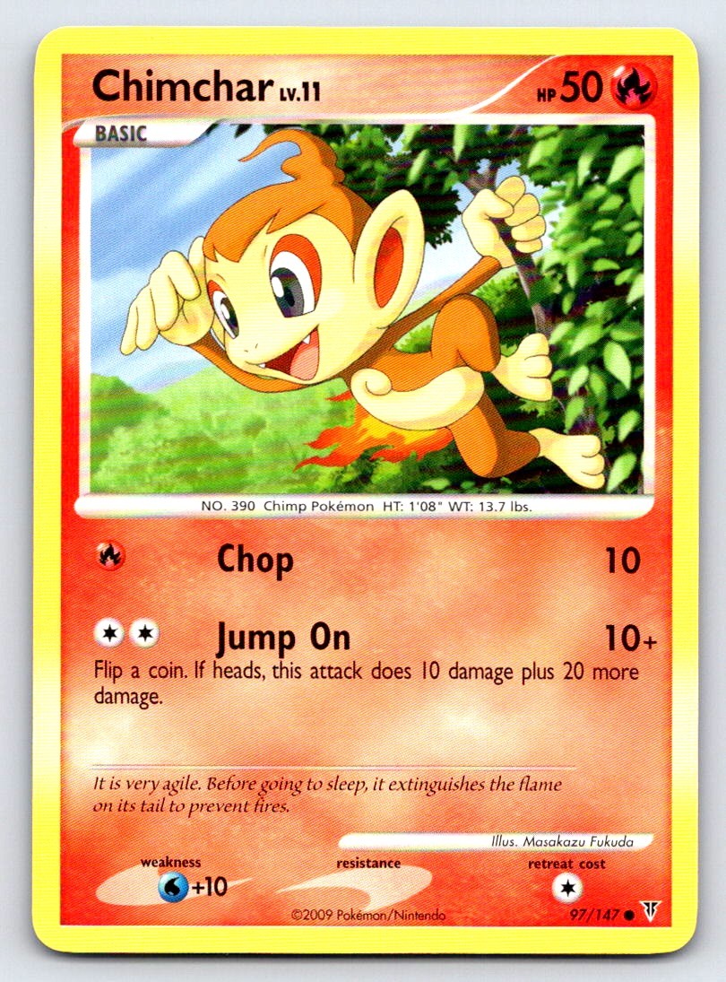 Chimchar 97/147 Common Supreme Victors Pokemon Lightly Played