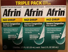 Afrin No Drip Severe Congestion .TRIPLE PACK . 3/20ml