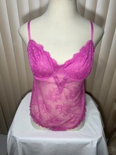 INC Teddy Lingerie XXL Underwire Sheer Lace Floral Pink International Concepts