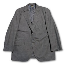 Brooks Brothers Mens 42R Blazer Gray Half Lined Made In USA Wool Pinstripe Suit