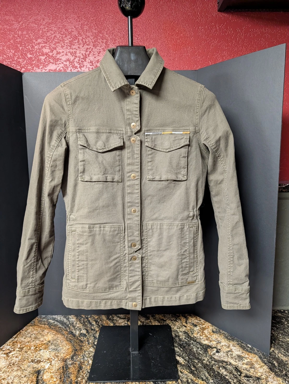Prana Jacket Womens Small Green Long Sleeve Snap Casual Outdoor Ladies /118-58