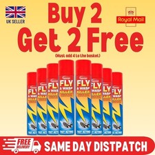 SANMEX FLY & WASP KILLER INSECTICIDE FAST ACTING AEROSOL SPRAY 300ml UK