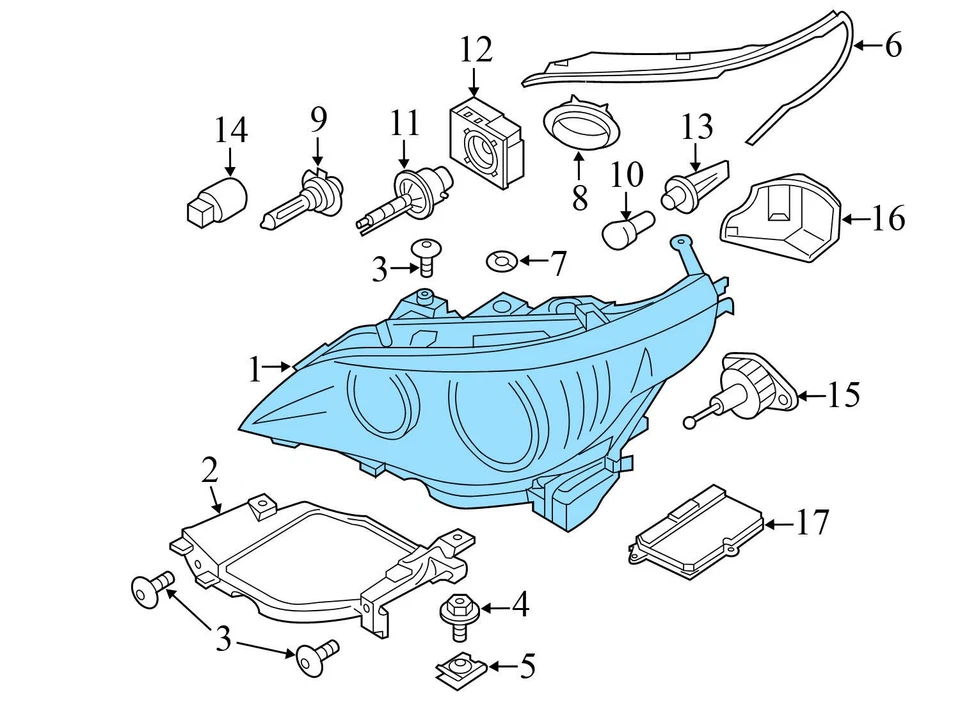 2006 - 2007 宝马 550I - 右高强度氙气灯/前照灯 7160198 — 第 4/4 张图片