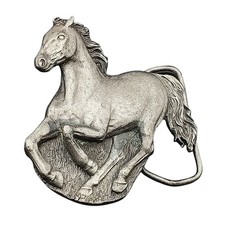 Vintage Bergamot Brass Works Horse Belt Buckle