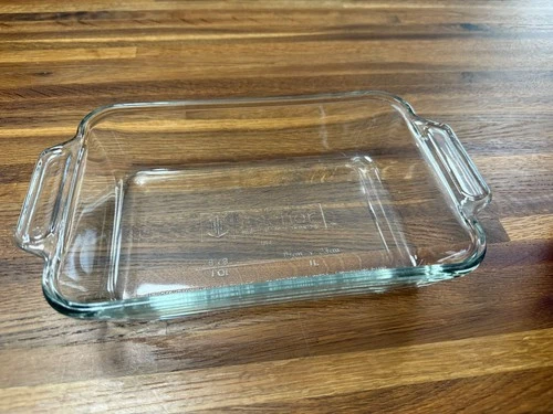 Vintage Anchor Hocking Clear Glass Casserole Baking Dish 6x9x2 One Quart USA