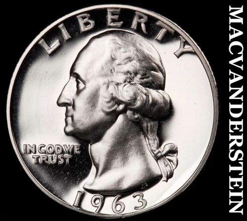 1963 Silver Washington Quarter - Choice Gem Proof  Lustrous  #G7347
