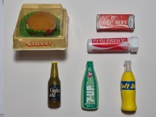 vintage bundle rubbers erasers job lot 70s 80s burger coke soda beer 7up etc x6