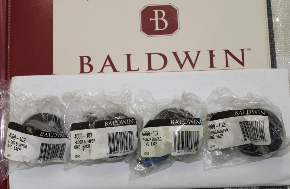 LOTE de 4 Parachoques tipo piso Baldwin media cúpula tope de puerta 4000-102 bronce frotado con aceite Foto 2 de 4